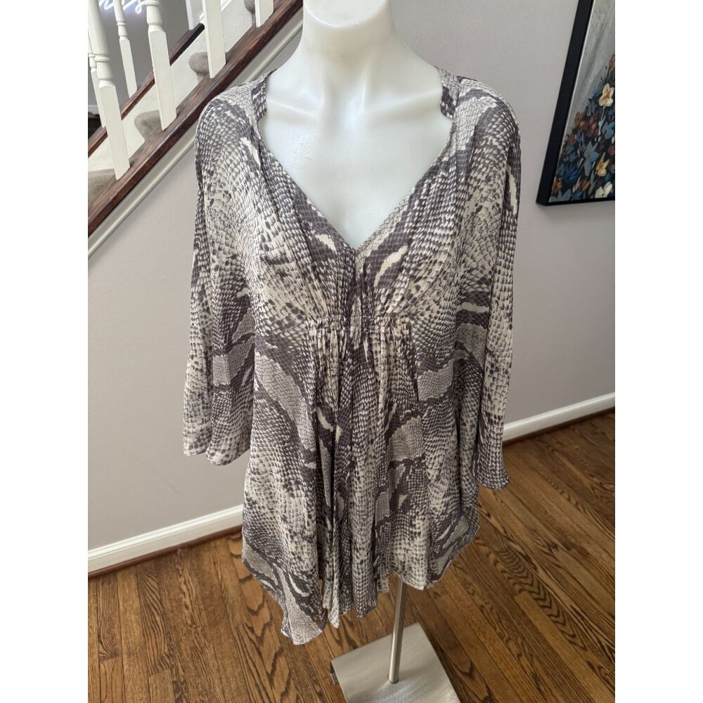 Diane von Furstenberg DVF Fleurette Silk Python Snake Print Boho Mini Dress 2